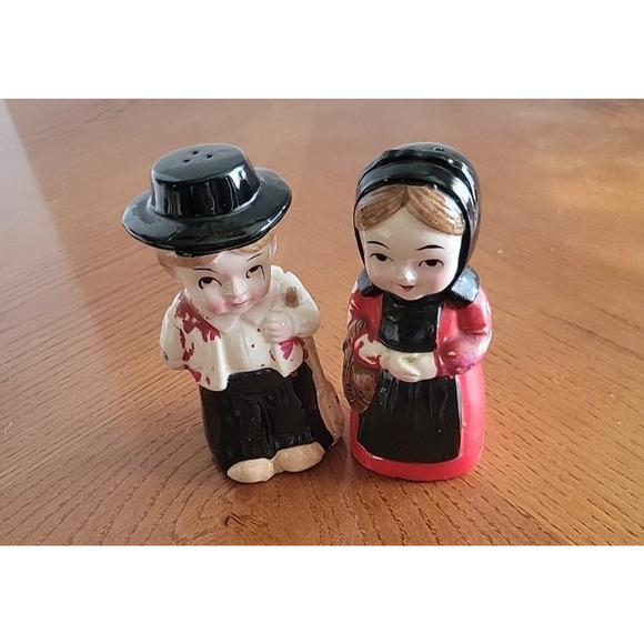 Vintage Salt Pepper SP Shaker Chef & Amish Couple Ceramic Novelty Figures *Flaws - Picture 16 of 16